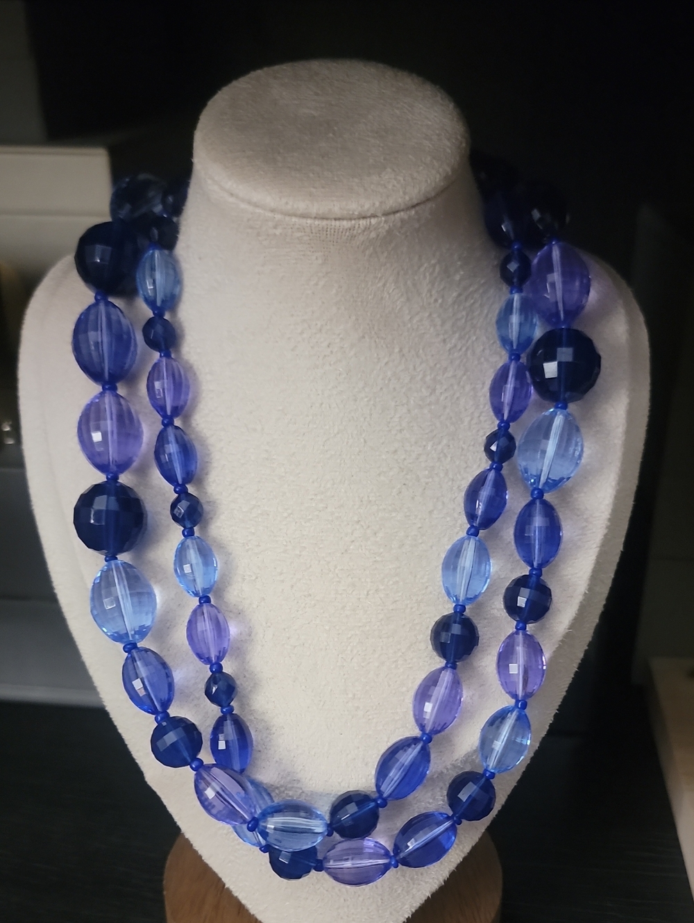Blue Multi-Strand Beaded Necklace